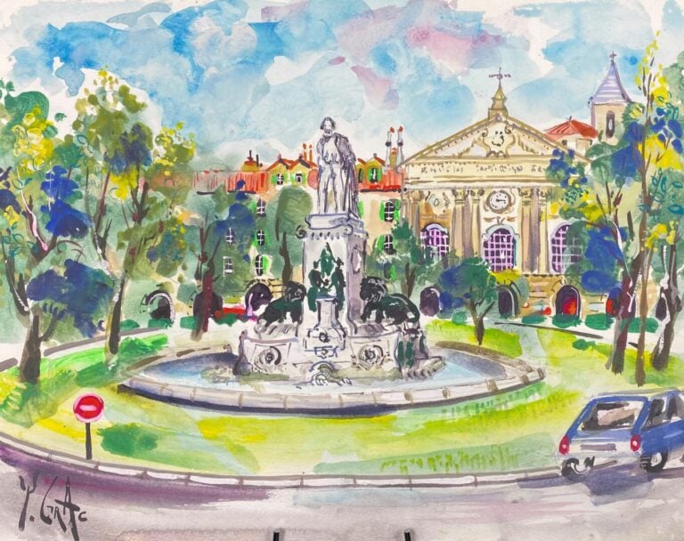 Yvon GRAC (1945) - Suite de trois dessins sur le thème "Nice ma ville" à l'aqua…