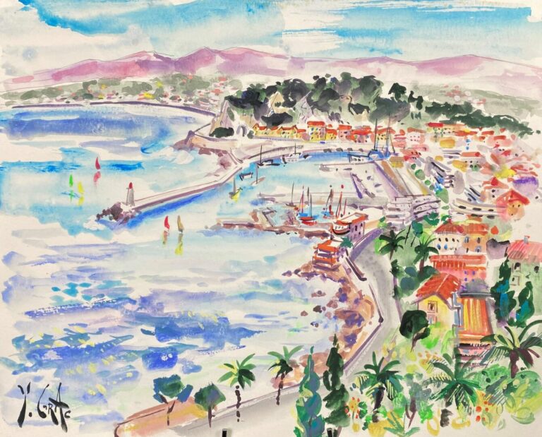 Yvon GRAC (1945) - Suite de trois dessins sur le thème "Nice ma ville" à l'aqua…