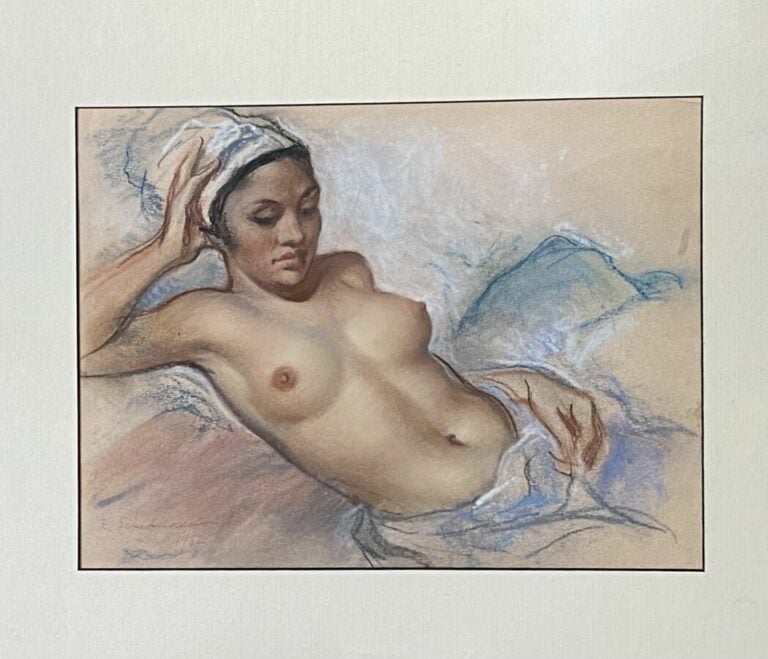 Zinaida SEREBRIAKOVA (1884-1967) - Nu, 1932 - Pastel sur papier, signé et daté…