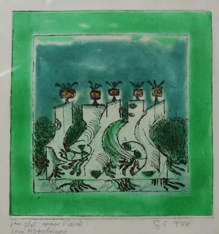 Graham SUTHERLAND (1903-1980) - Composition aux fleurs et chemins - Estampe sur…