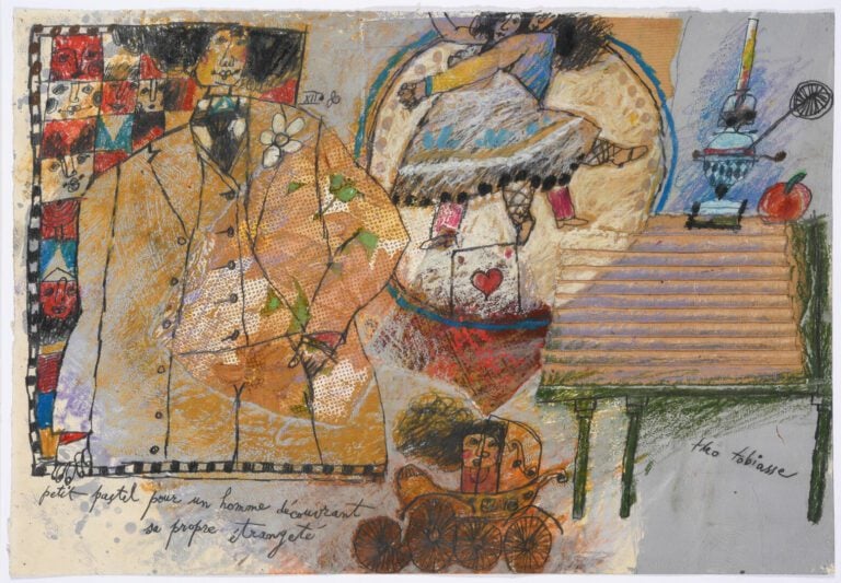 Théo TOBIASSE (1927-2012) - Homme découvrant sa propre étrangeté - Technique mi…