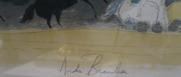 André BRASILIER (1929) - Cavaliers dans un paysage de montagne - Lithographie,…