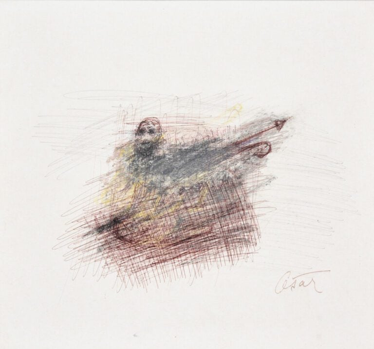 CESAR (1921-1998) - Poule - Technique mixte sur papier - Signé en bas à droite…