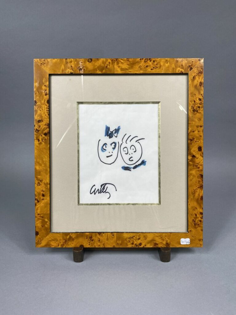 ARLETTY (1898-1992) - Deux têtes de personnages - Dessin au feutre - Signé en b…