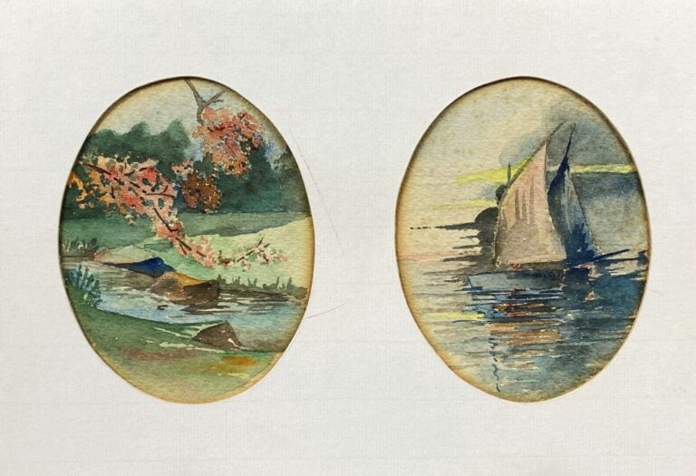 Ecole française du XXe siècle - Marines - Paire d'aquarelles sur papier - Dim (…