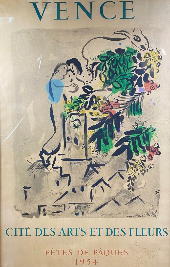 D'après Marc CHAGALL (1887-1985) - Affiche "Vence - Cité des Arts et des fleurs…