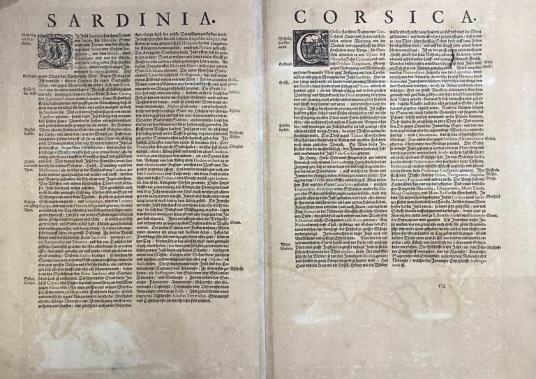 Janssonius, Johannes (1588-1664), d'après - Carte de la Corse rehaussée - Insul…