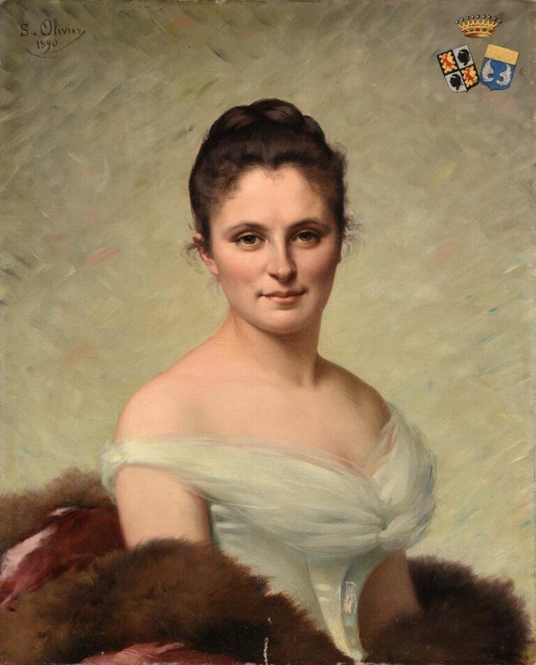 Ecole française du XIXe siècle - Portrait de femme corse - Huile sur toile - Si…