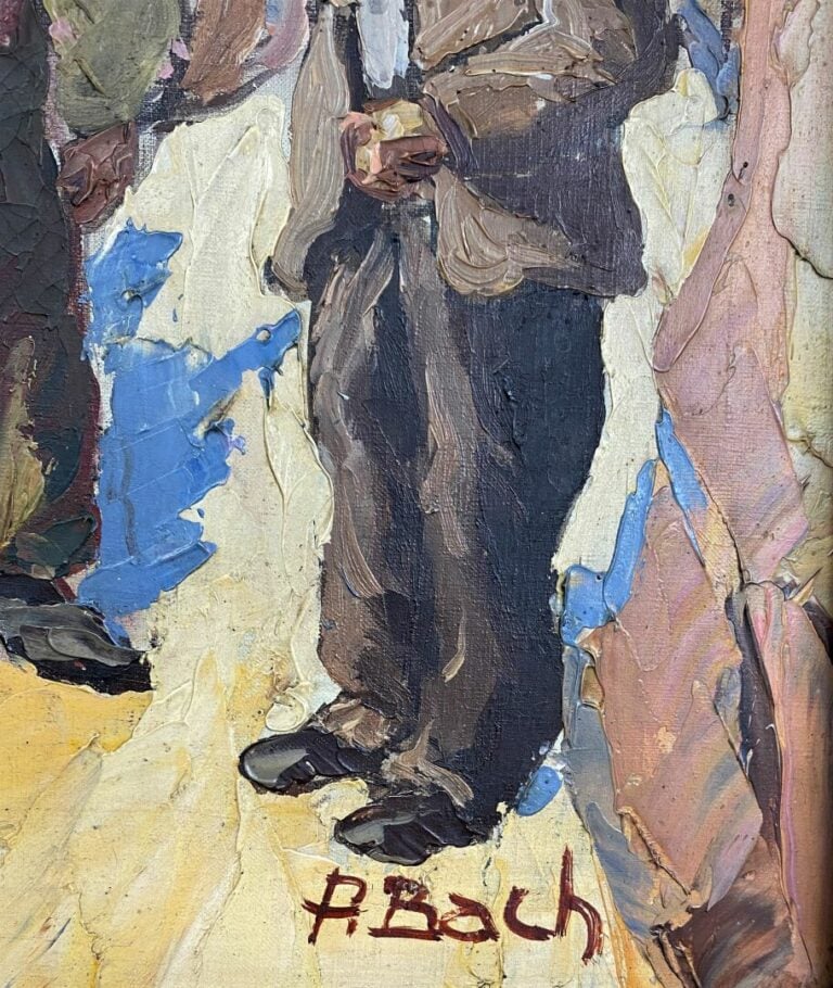 Pierre BACH (1906-1971) - Paysans corses - Huile sur toile - Signée en bas à dr…