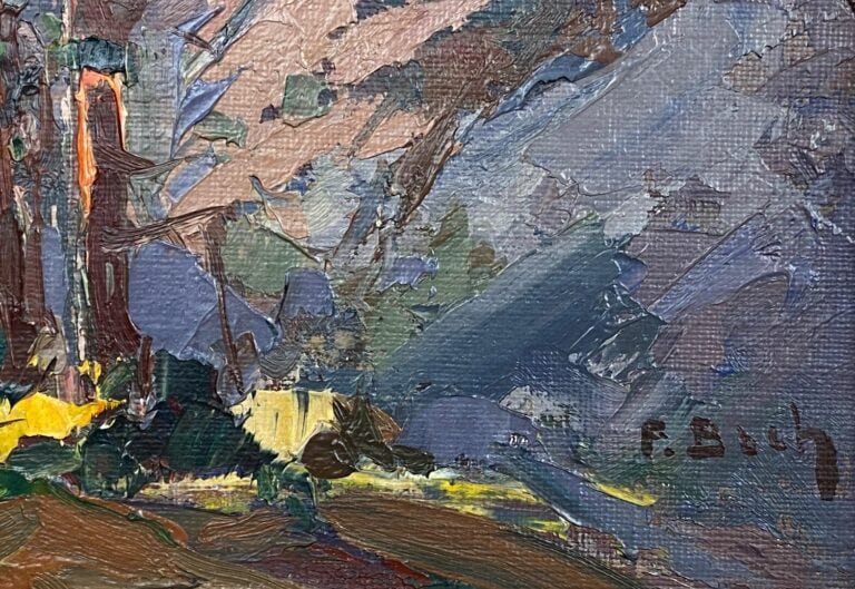 Pierre BACH (1906-1971) - Aiguilles de Bavella en Corse, 1956 - Huile sur panne…