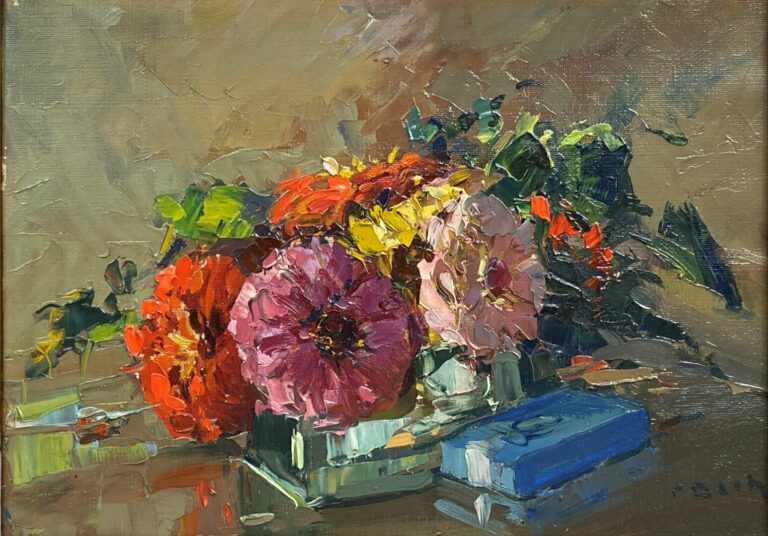Pierre BACH (1906-1971) - Bouquet de fleurs - Huile sur toile - Signée en bas à…