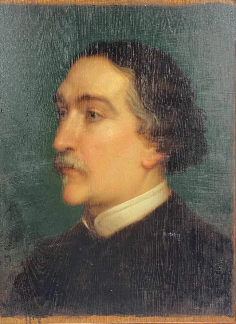 Jacques Émile LAFON (1817-1886) - Portrait d'homme - Huile sur panneau - Signé…