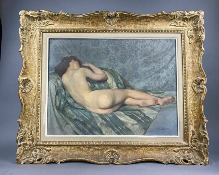 Paul SIEFFERT (1874-1957) - Femme nue allongée - Huile sur toile - Signée en ba…