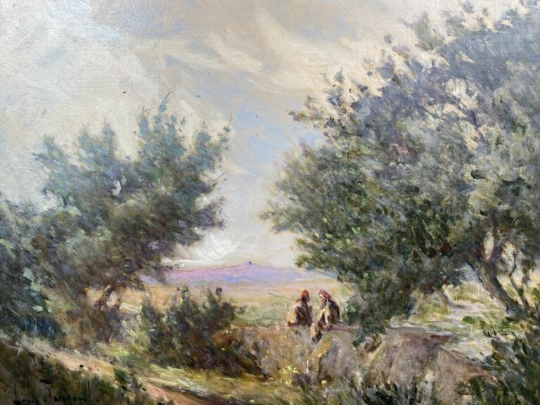 Louis RANDAVEL (1869-1947) - Les petits bergers - Huile sur panneau - Signé en…