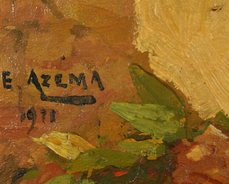 Ernest AZÉMA (1871-1917) - L'Andalouse à la rose - Huile sur toile - Signée en…