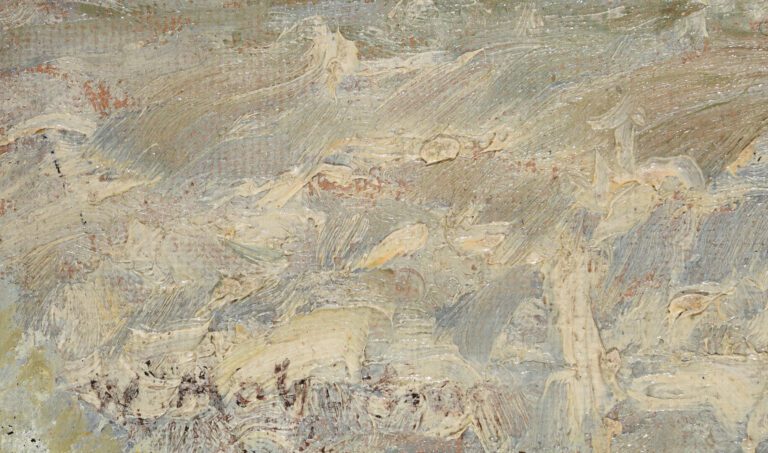 Wartan MAHOKIAN (1869-1937) - La vague - Huile sur toile marouflée sur carton -…