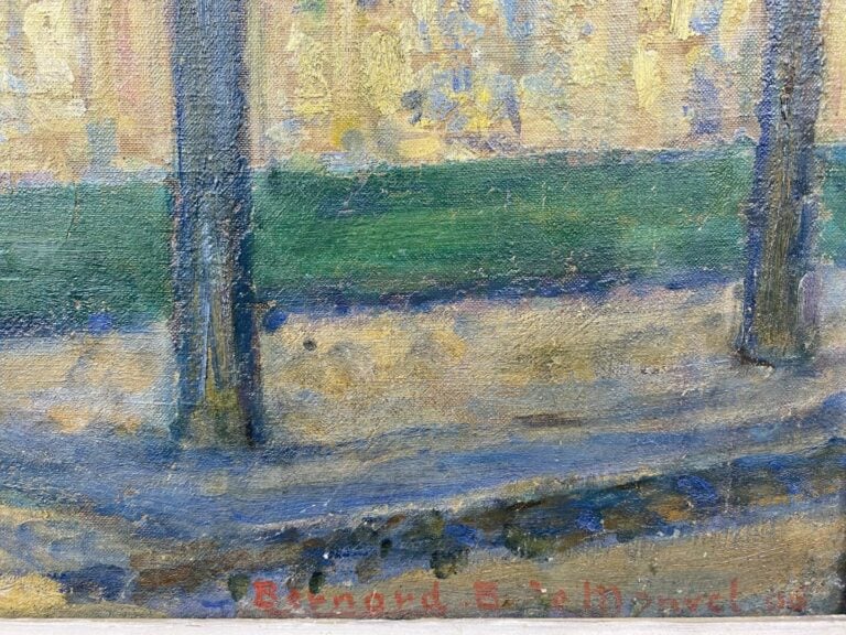 Bernard BOUTET DE MONVEL (1881-1949) - Place ombragée à Moret-sur-Loing - Huile…