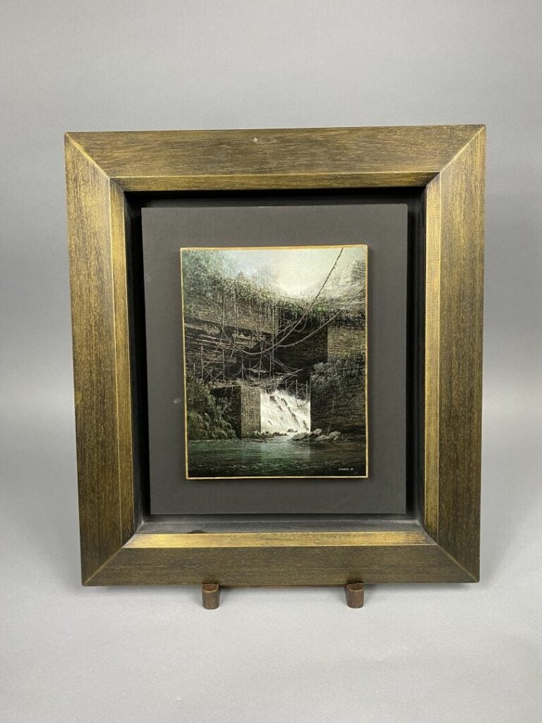 Jean-Pierre UGARTE (1950) - Paysage fantastique - Acrylique sur panneau - Signé…