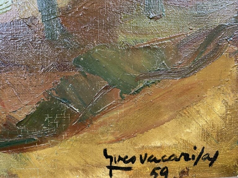 Yves VACARISAS (XXe-XXIe siècles) - Paysage aux arbres - Huile sur panneau - Si…