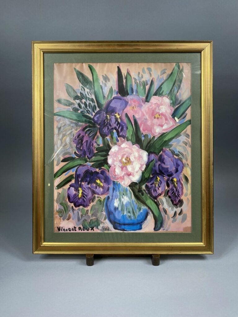 Emile DIDIER-SAYET (XXe siècle) - Paire de vases fleuris - Deux huiles sur isor…