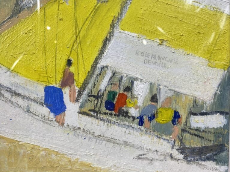 Ecole du XXe siècle - L'école française de voile - Huile sur carton - 26 x 25.5…