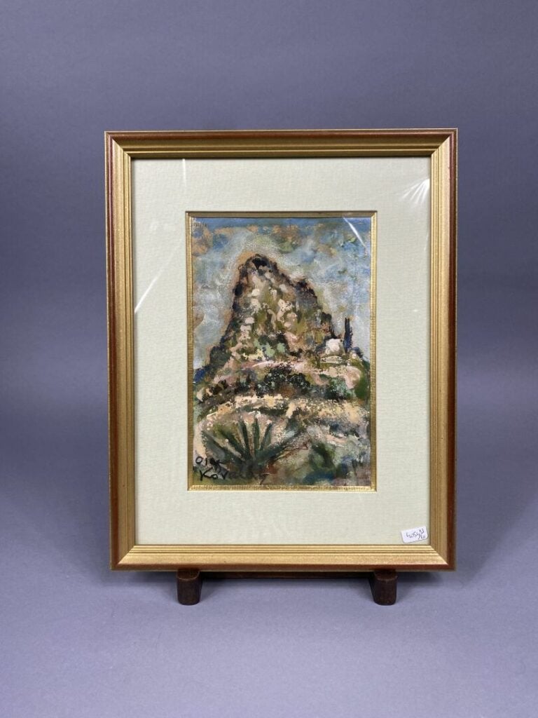 Olga KOVALEVSKY (XXe siècle) - Dame à la licorne, Paysage de montagne et tripty…