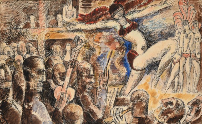 Marcel GROMAIRE (1892-1971) - Au Cabaret, 1925 - Encre et aquarelle sur papier…