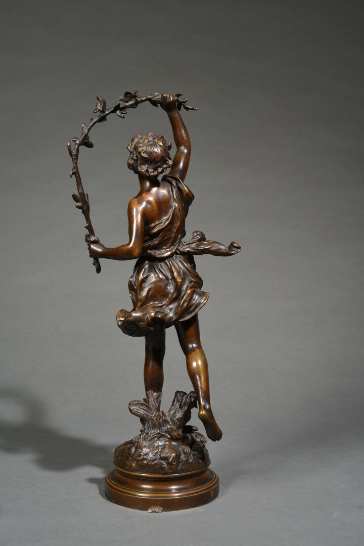 Hippolyte François MOREAU (1832-1927) - Le charmeur - Epreuve en bronze à patin…