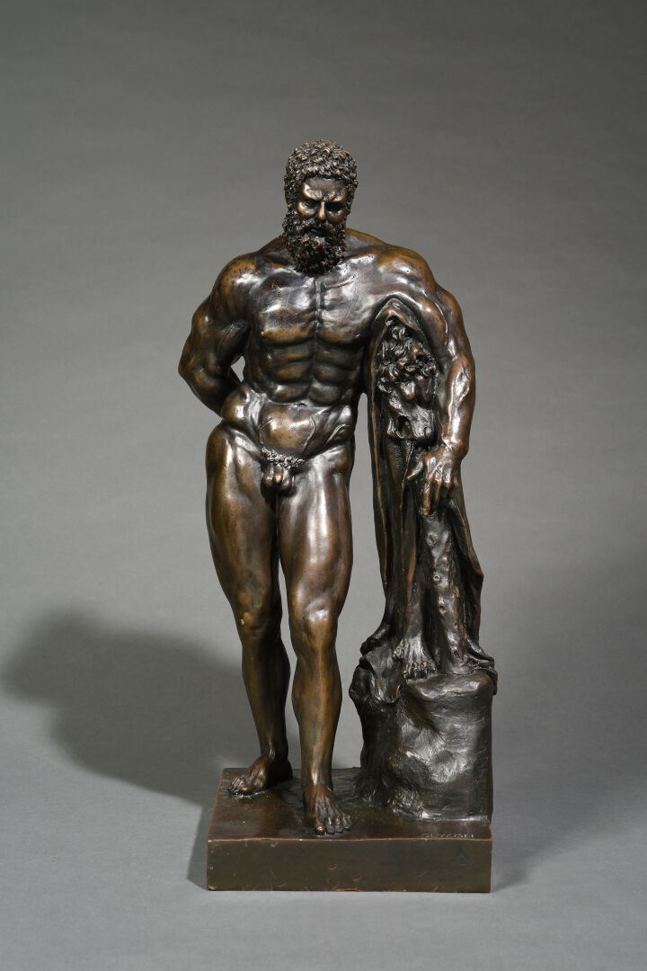 D'après l'antique - Hercule Farnèse - Epreuve en bronze à patine brune - H : 58…