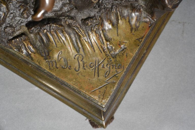 Martial DE ROFFIGNAC (1845-1904) - Le jeune pêcheur - Epreuve en bronze à patin…