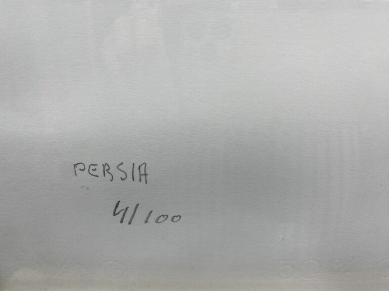 PERSIA (XXe siècle) - Portrait de Charles Aznavour - Lithographie - Signée en b…