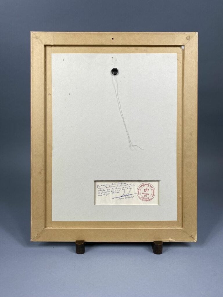 Jean COCTEAU (1889-1963) - Tête - Crayon et crayons de couleurs sur une page de…