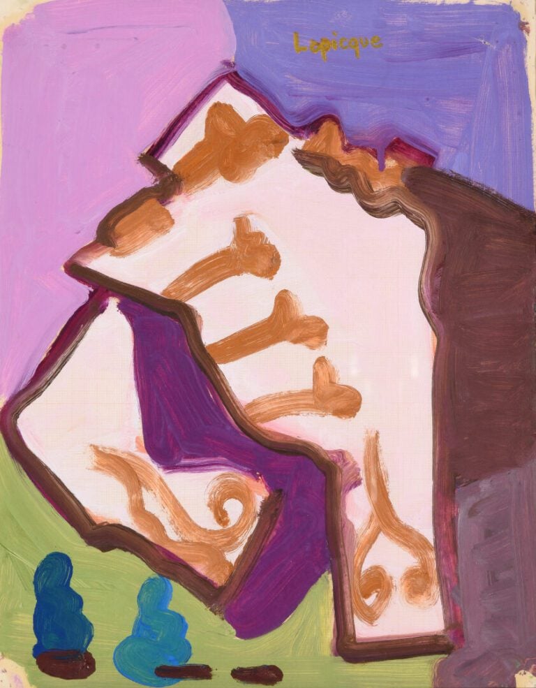 Charles LAPICQUE (1898-1988) - Composition - Gouache sur papier - Signé en haut…