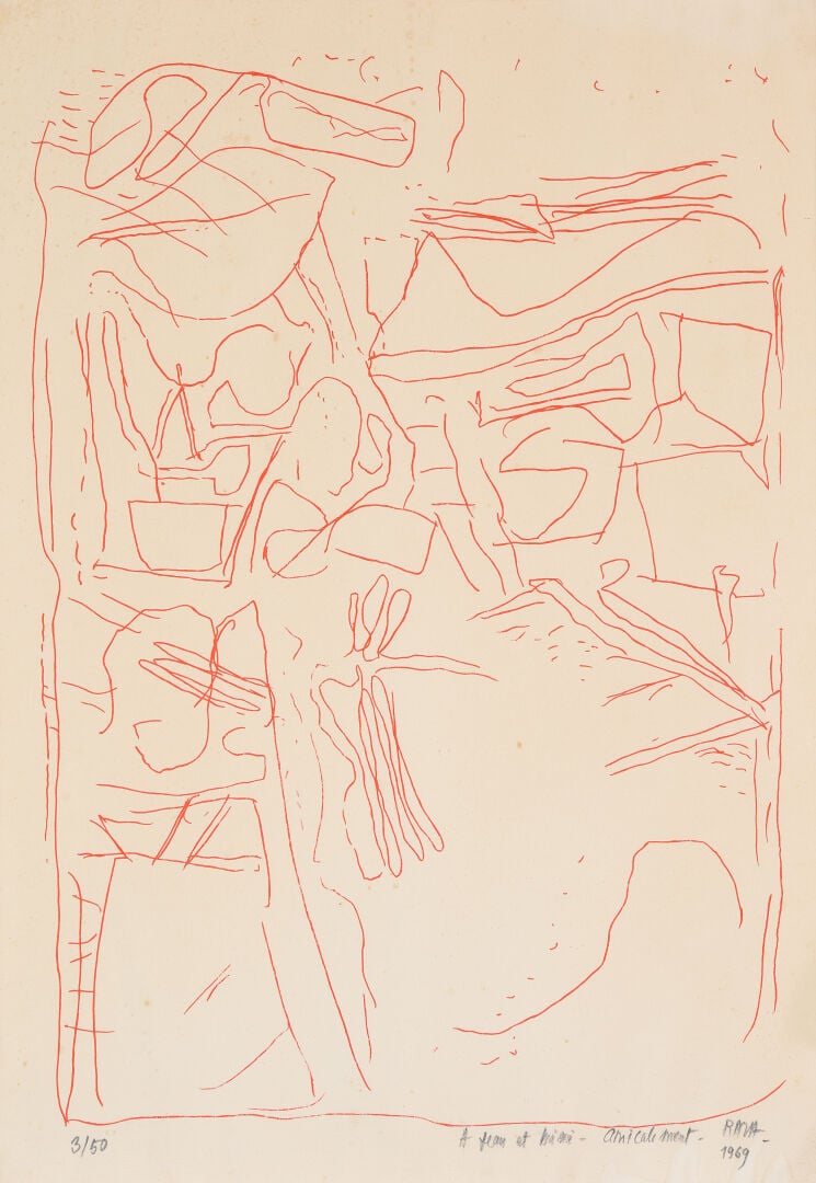 Sayed Haider RAZA (1922-2016) - Sans titre, 1969 - Lithographie - Signée en bas…