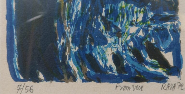 Sayed Haider RAZA (1922-2016) - Composition abstraite en bleu et noir - Lithogr…