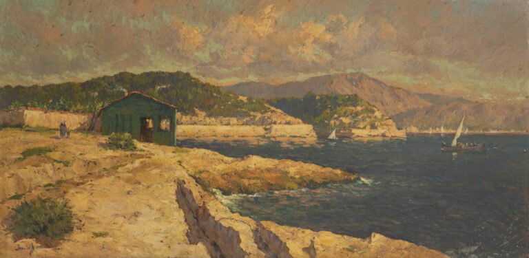 Alexandre ISAILOFF (1869-1944) - Paysage marin - Huile sur isorel, très petites…