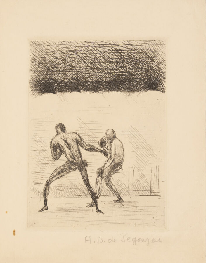 André DUNOYER DE SEGONZAC (1884-1974) - Boxeurs, - Eau forte sur papier, signée…