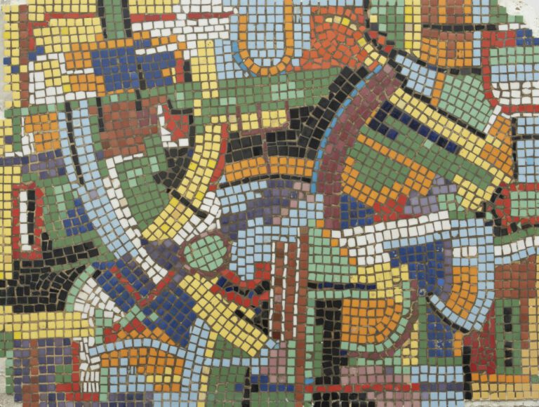 André LANSKOY (1902-1976) - Composition Mosaïque, manques 41 x 55 cm