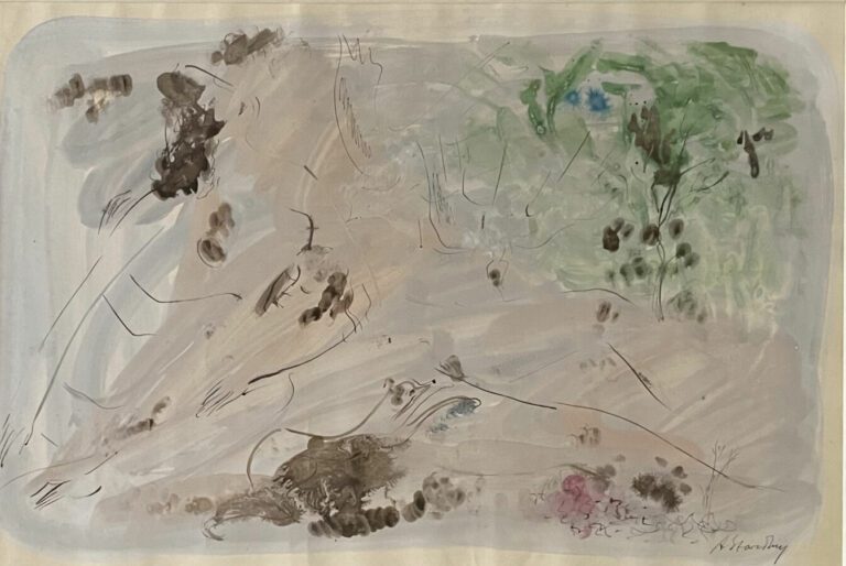 Anna STARITSKY (1908/11-1981) - Composition - Gouache sur papier, signée en bas…