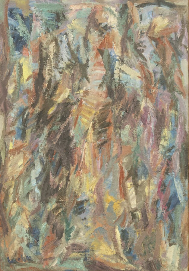 David LAN- BAR (1912-1987) - Abstraction - Huile sur toile, signée en bas à gau…