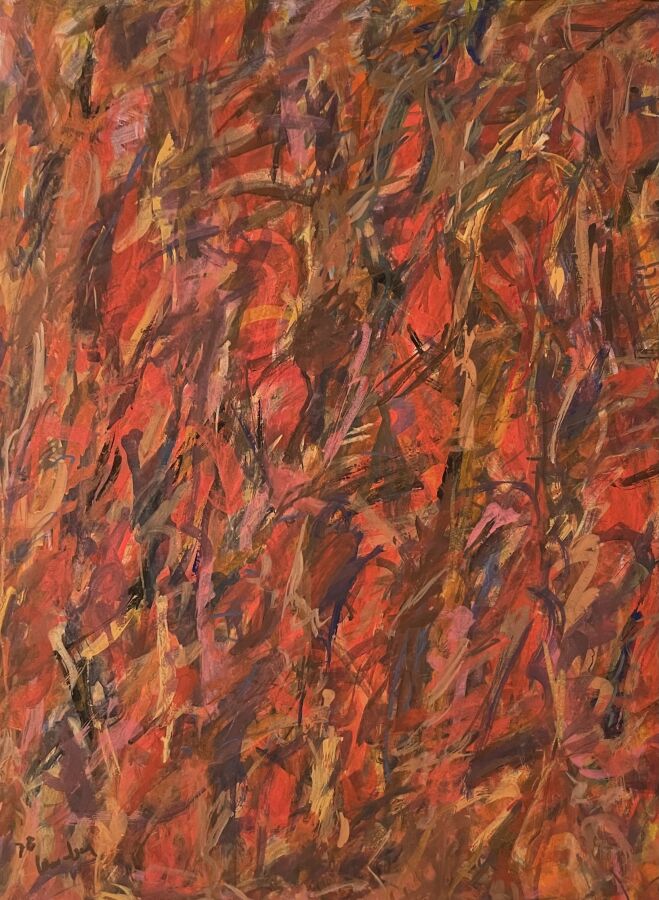 David LAN- BAR (1912-1987) - Composition abstraite, 1978 - Gouache sur papier s…