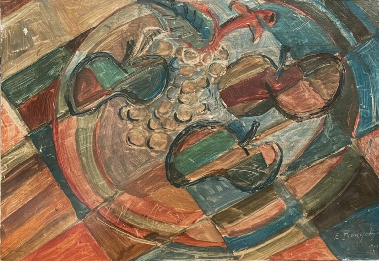Elisabeth RONGET (1899-1980) - Composition cubisante aux raisins et pommes, 192…