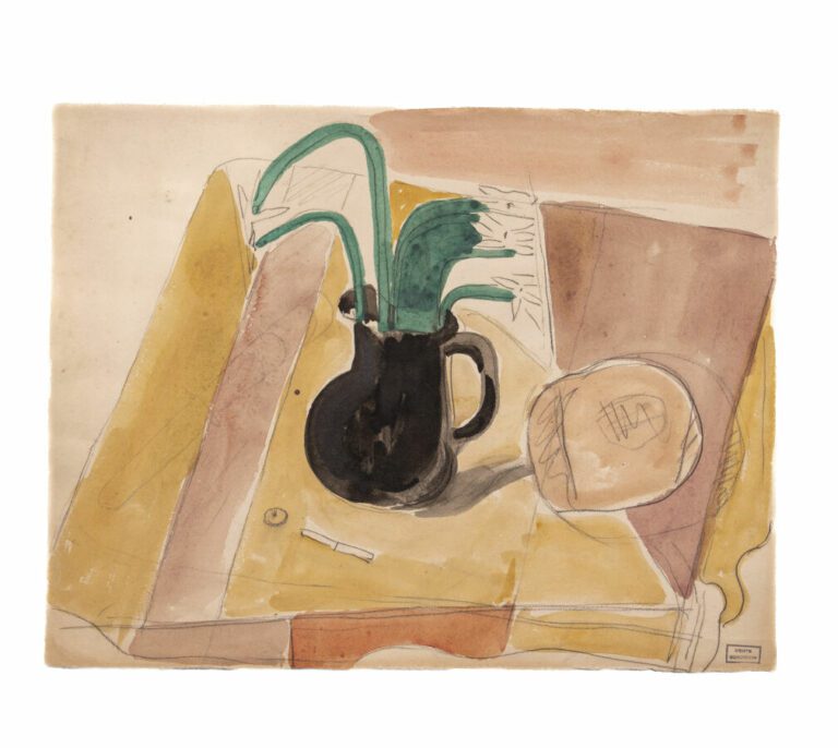 Emmanuel GONDOUIN (1883-1934) - Nature morte - Aquarelle et crayon sur papier,…