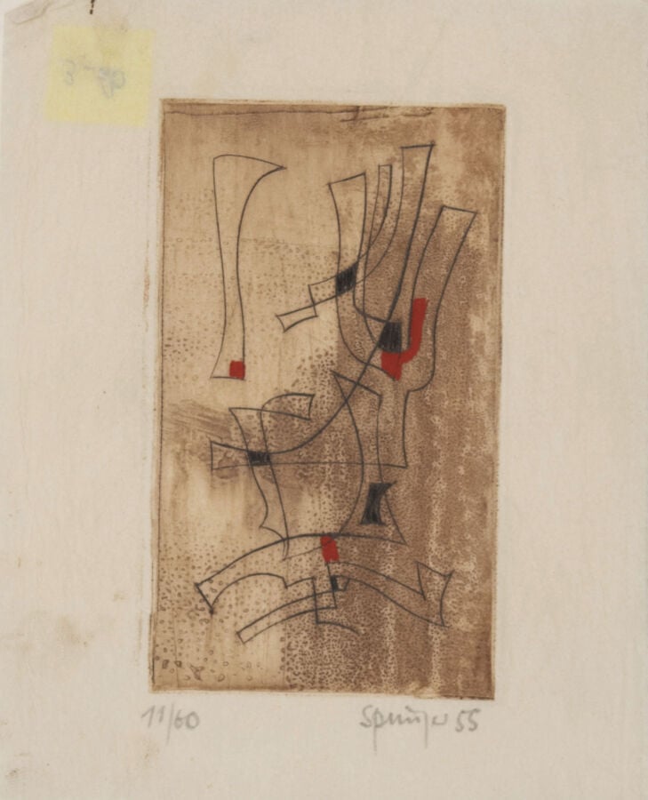 Ferdinand SPRINGER (1907/08-1998) - Fleurs, 1953 - Eau-forte et aquatinte en co…