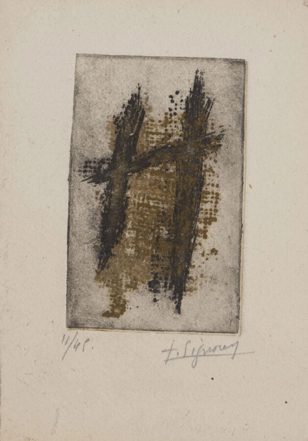 Ferdinand SPRINGER (1907/08-1998) - Fleurs, 1953 - Eau-forte et aquatinte en co…