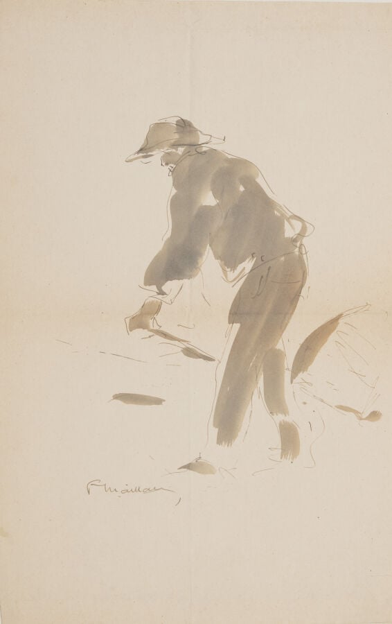 Fernand MAILLAUD ( 1863-1947) - Laboureur - Lithographie sur papier, signée dan…