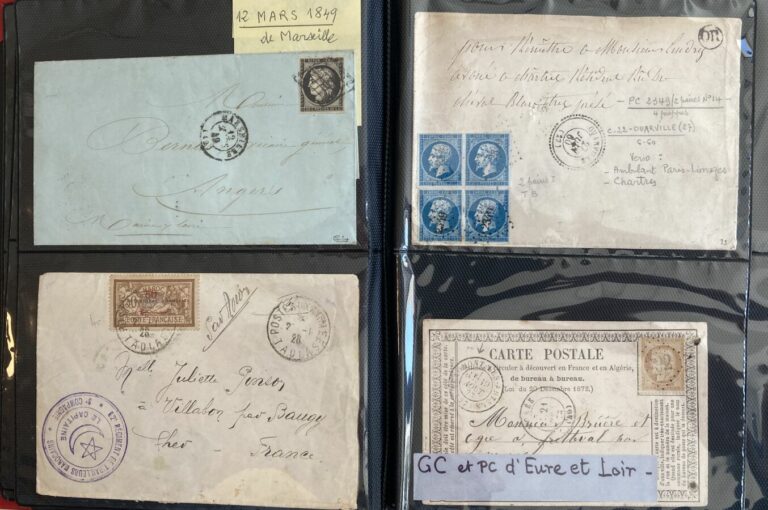 France - Lot de lettres classiques dont une lettre avec le n°48d signée et une…