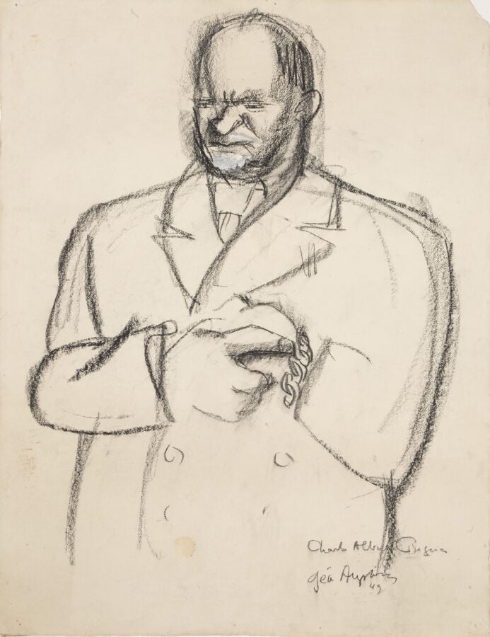 Géa AUGSBOURG (1902-1974) - Personnage (Charles Albert Gregoire?), 1949 - Fusai…