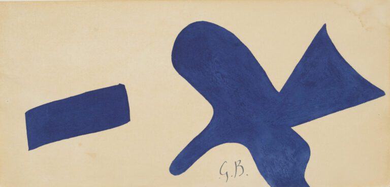 Georges BRAQUE (1882-1963) d'après - Oiseau bleu, 1963 - Lithographie en couleu…