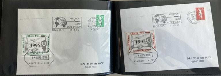 Grèves - Lot de timbres de grèves détachés et lettres dont un pli de 1908